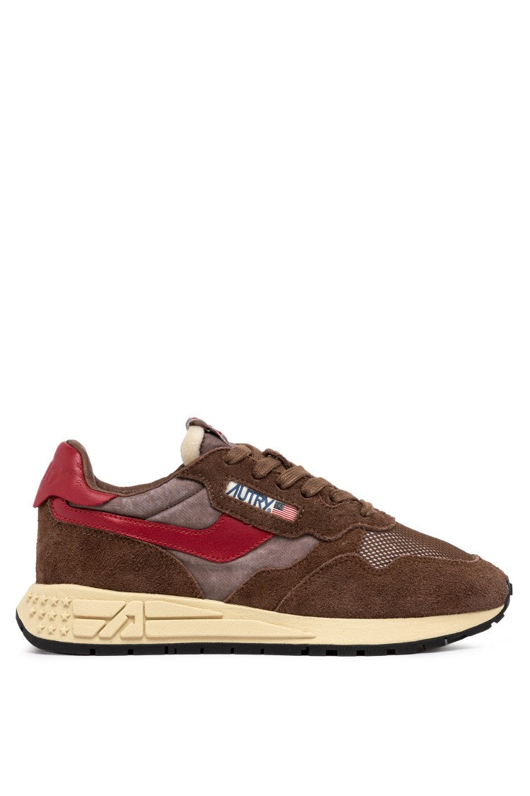 Autry Brown Reelwind Nylon Suede Sneakers