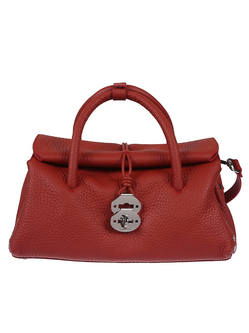 Zanellato Structured Red Leather Handbag With Distinctive Clasp