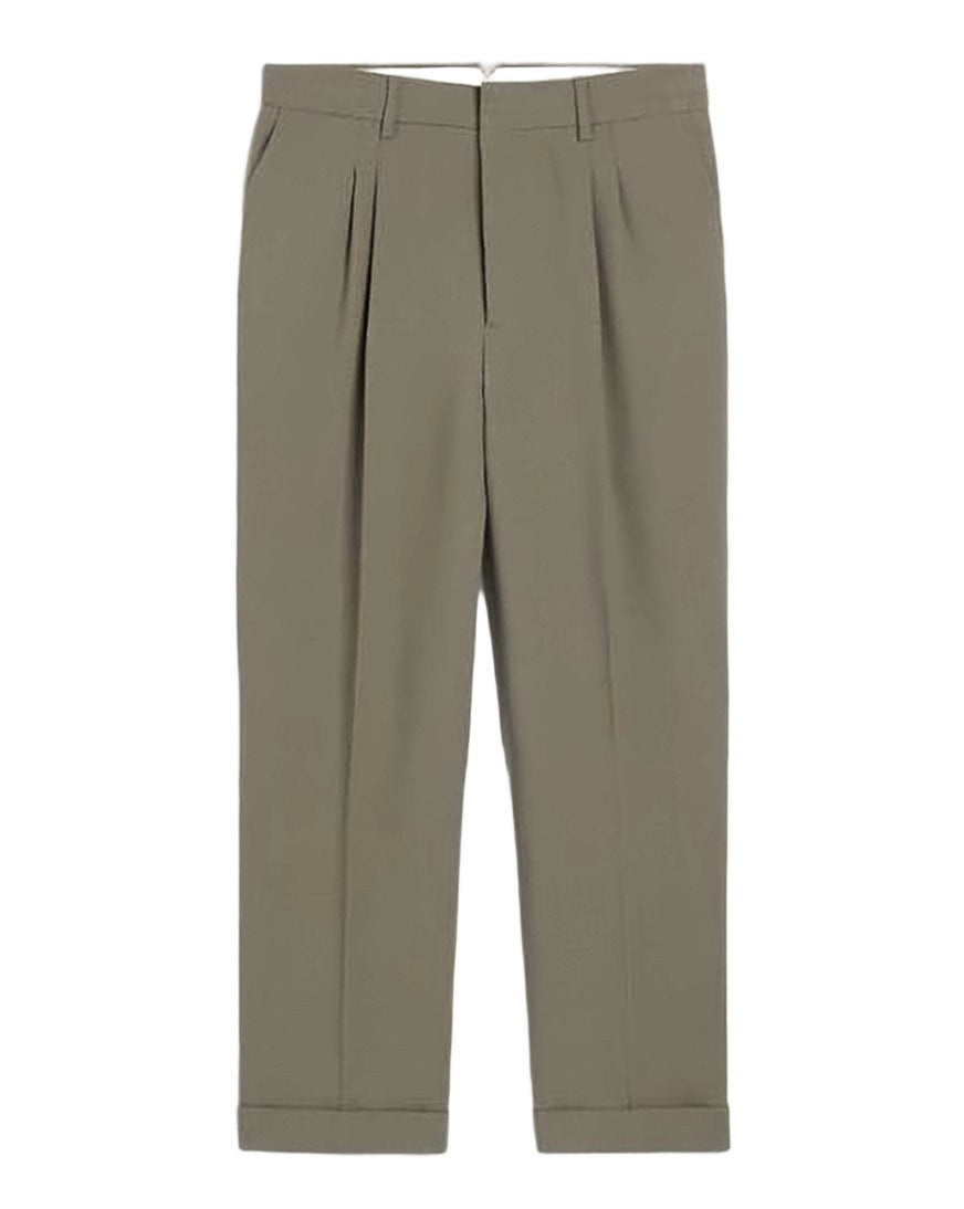 Ami Paris Tailored High-Waist Suit Pants With Pleated Front