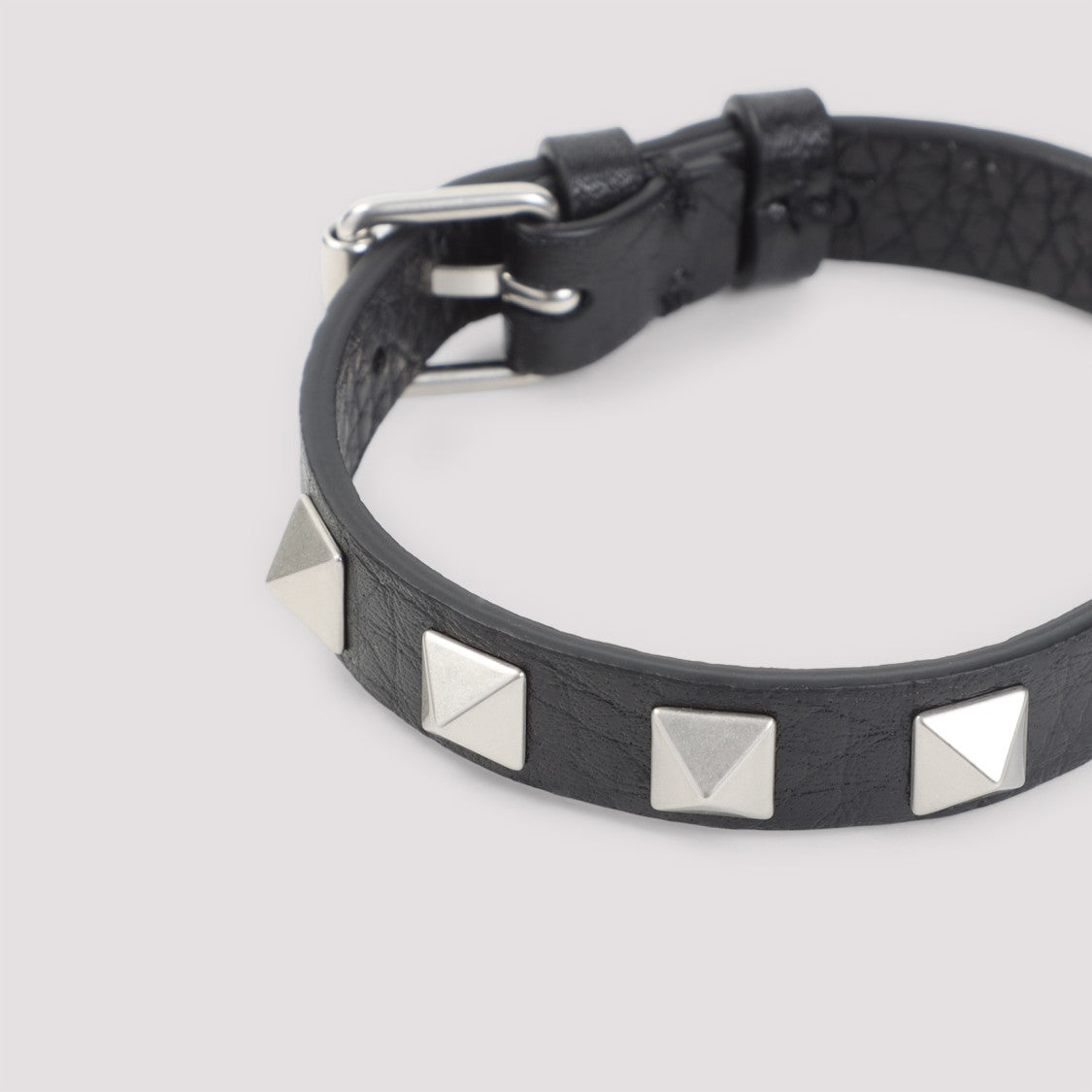 Valentino Garavani Black Leather Bracelet