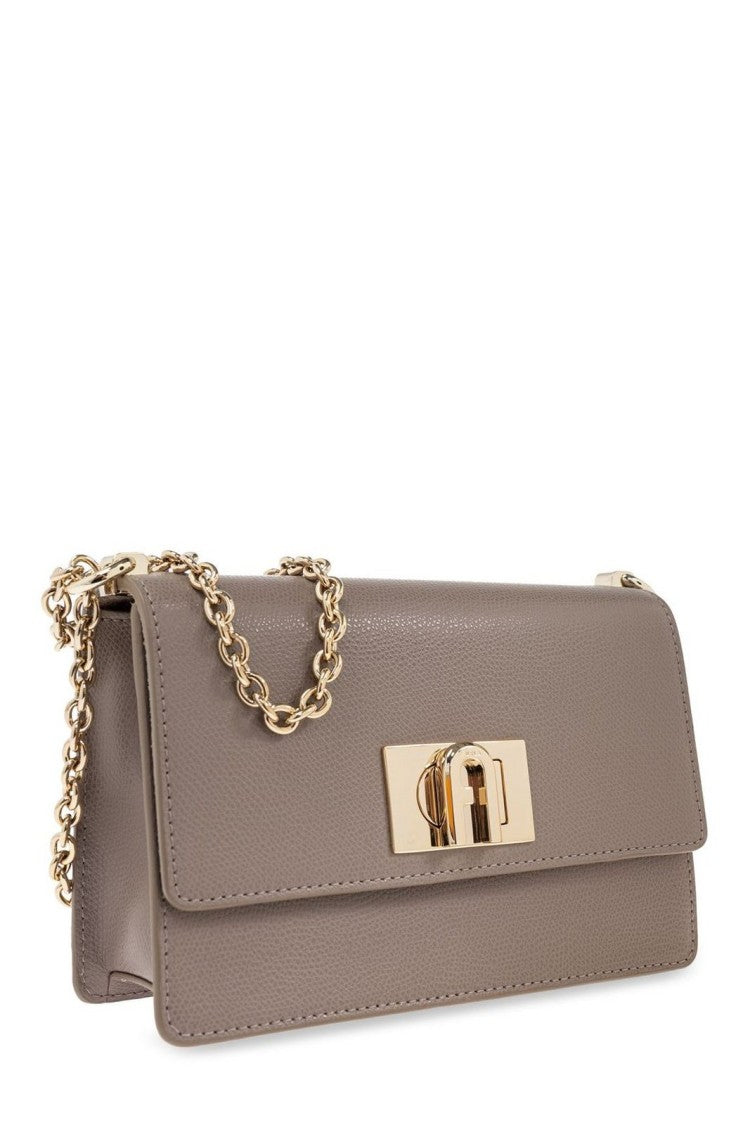 Furla Shoulder Bag With Structured Silhouette And Gold-Tone Clasp