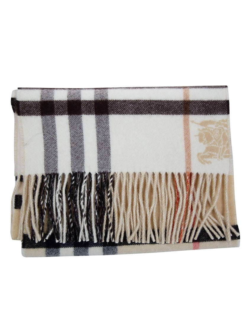 Burberry Double-Faced Cashmere Scarf With Fringed Edges