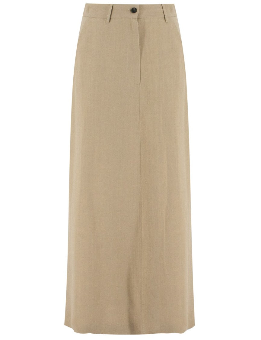 Antonelli Refined Midi Skirt With Side Slits