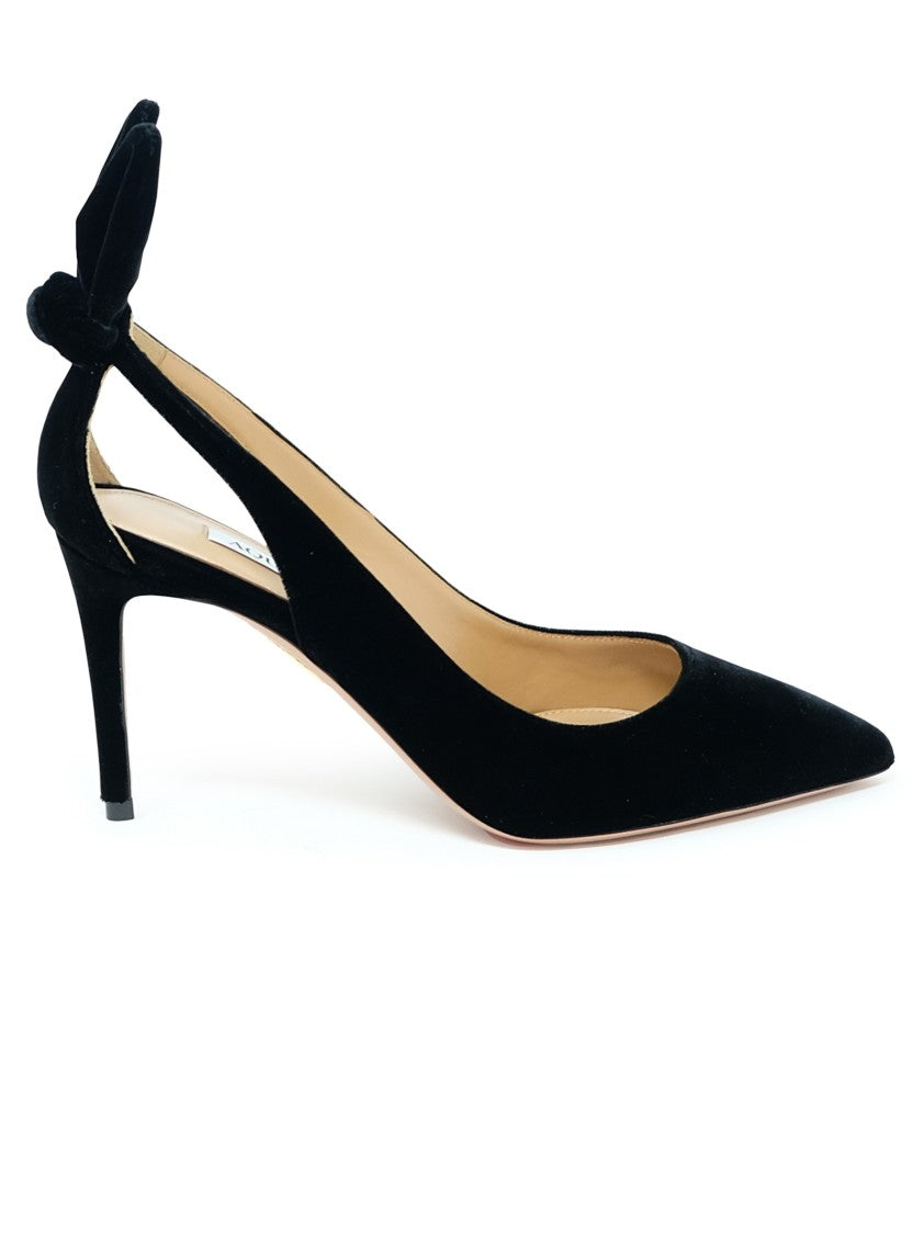 Aquazzura Black Velvet Bow Tie Pump