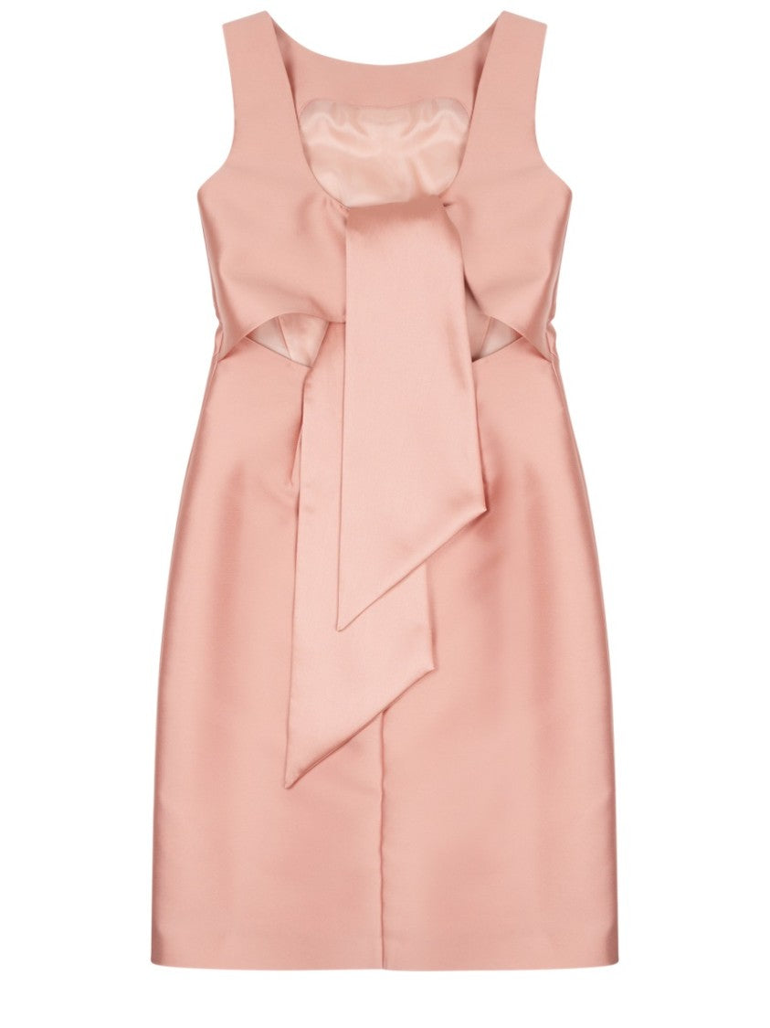 Alberta Ferretti Blush Pink Satin Midi Dress
