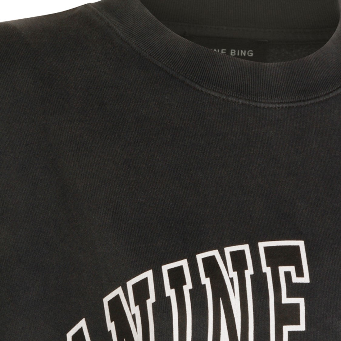 Anine Bing Vintage-Inspired Black Sweatshirt With Bold Logo Design