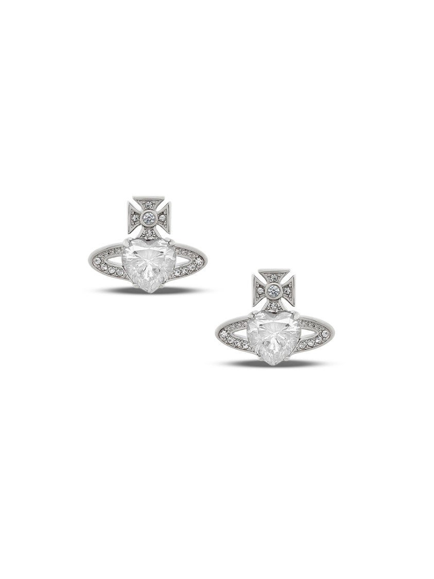 Vivienne Westwood Ariella Heart-Shaped Crystal Frame Earrings