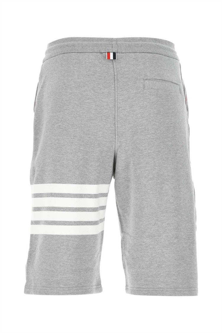Thom Browne Melange Grey Cotton Bermuda Shorts