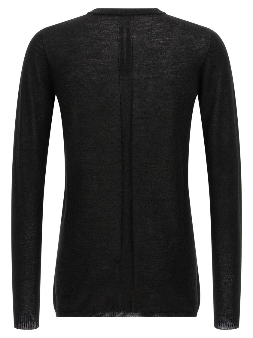 Rick Owens Lightweight Virgin Wool Sweater With Ribbed Details
