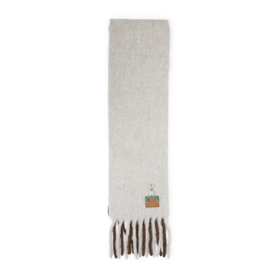 Loewe Alpaca Blend Scarf With Contrasting Fringes
