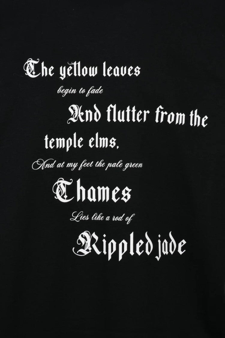 Alexander Mcqueen Gothic Text Black Cotton T-Shirt