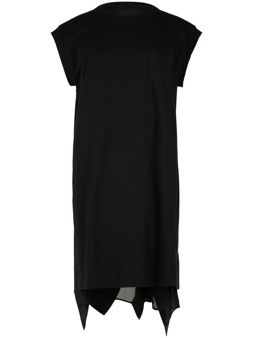 Sacai Satin Cotton Jersey Dress