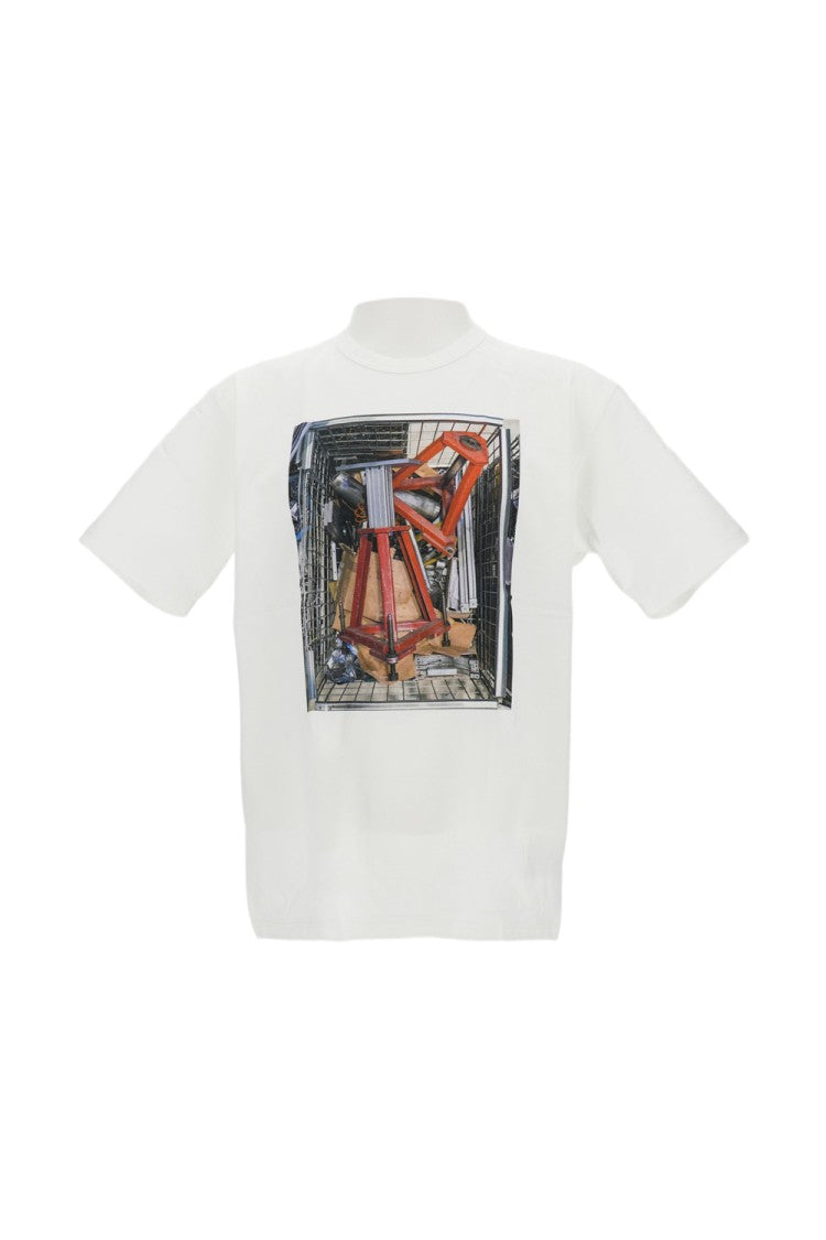 Junya Watanabe Cotton Jersey T-Shirt With Screen-Printed Graphic