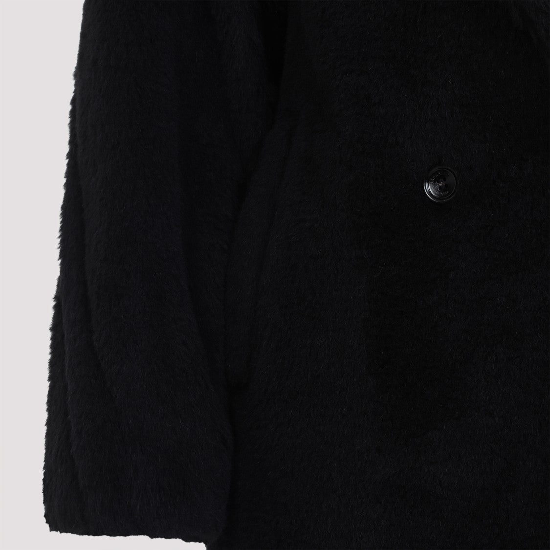 Max Mara Black Double-Breasted Coat With Notched Collar