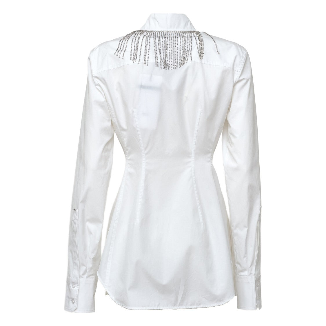 Sportmax Pesi Chain Embellished Cotton Poplin Shirt