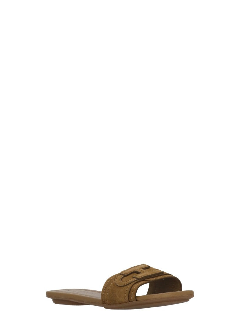Hogan Brown H685 Suede Mask Sandals