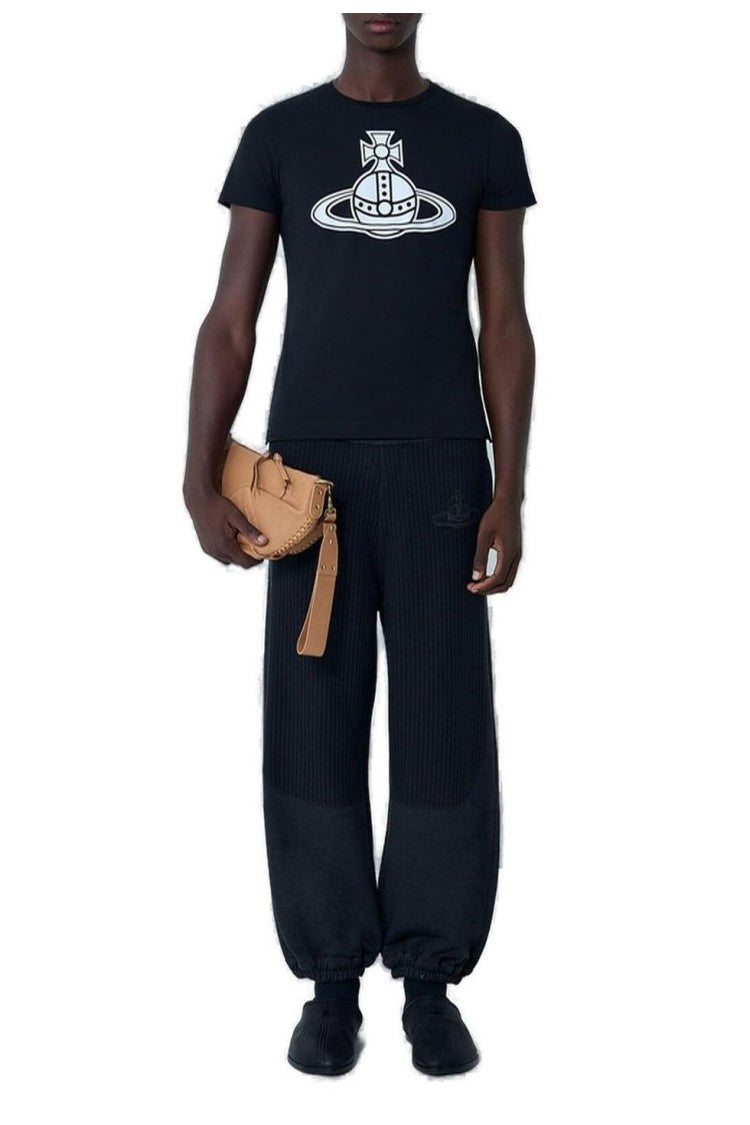 Vivienne Westwood Fitted Black T-Shirt With Round Neckline And Short Sleeves
