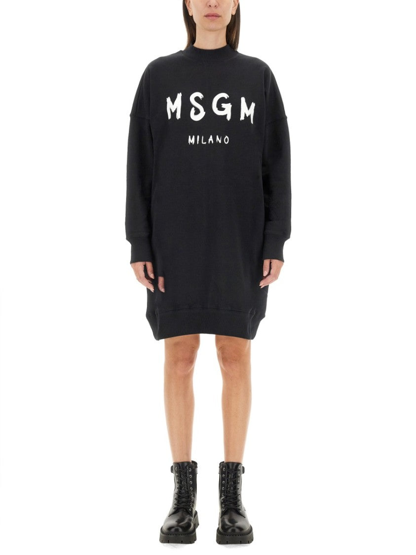 Msgm Brushed Logo Dress
