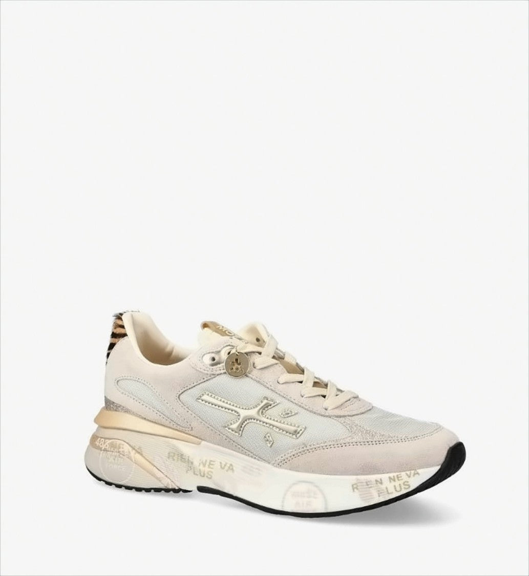 Premiata Suede-Embellished Sneakers With Leopard Print Accents