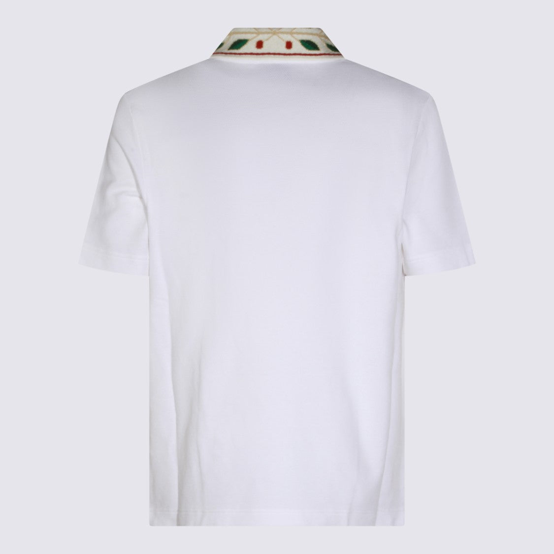 Casablanca Polo Shirt With Distinctive Leaf Pattern Collar