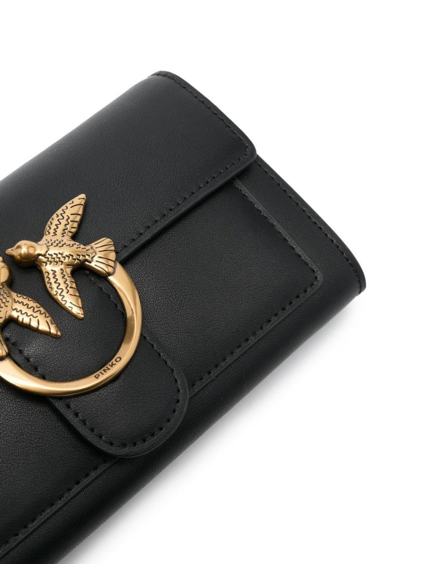 Pinko Black Love Birds Flap Wallet