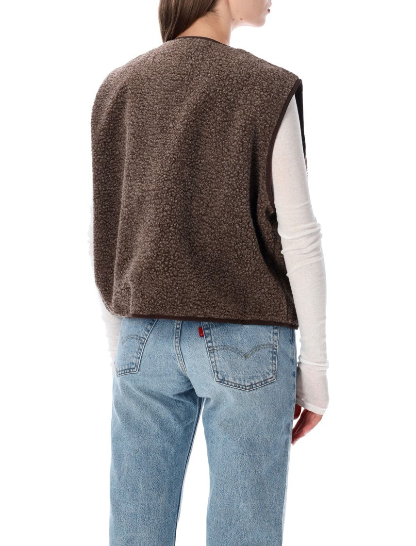 American Vintage Hok Town Pile Round-Neck Plush Gilet