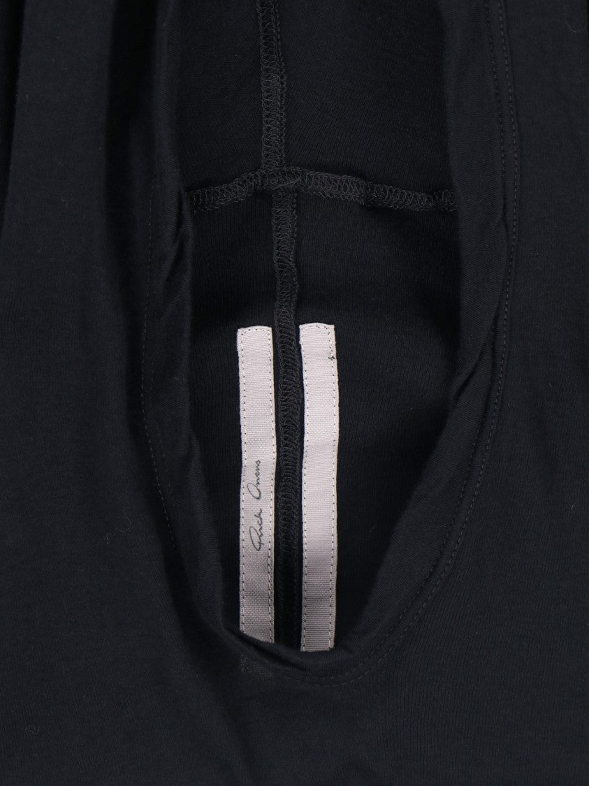 Rick Owens Black Cotton Elongated Sleeves Hoodie