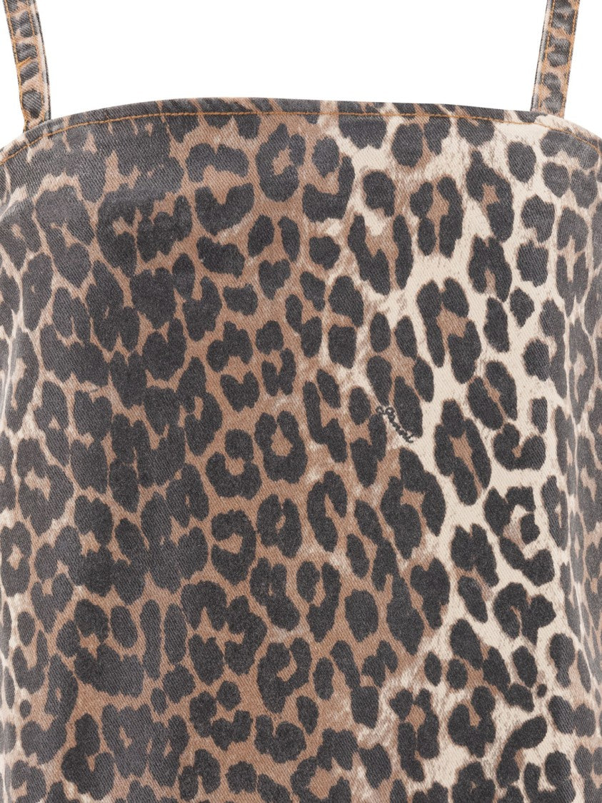 Ganni Leopard Print Mini Dress