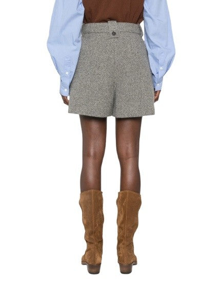 Golden Goose Grey Wool Pleated Shorts