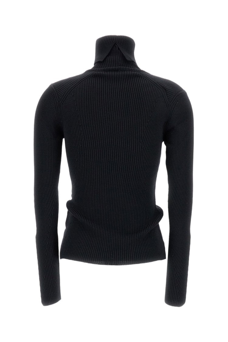 Junya Watanabe Stretch Wool High-Neck Sweater With Unique Back Slit