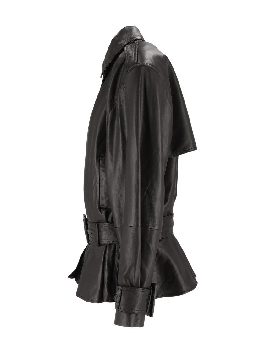Rotate Black Oversized Suede Biker Jacket