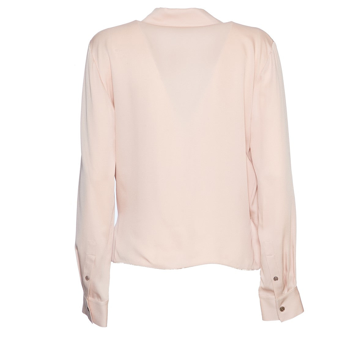 Theory Lapel Wrap Blush Blouse With V-Neck
