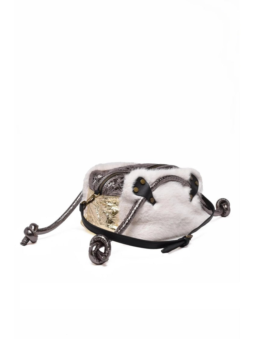 Collection Privee? Indigo Sheepskin Zip Tote Bag