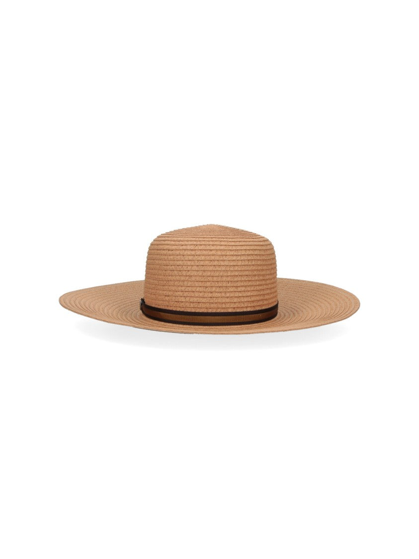 Borsalino Beige Giselle Wide-Brimmed Woven Straw Hat