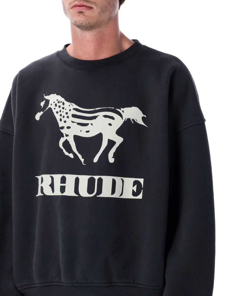 Rhude Dinero Cotton Crewneck Sweatshirt