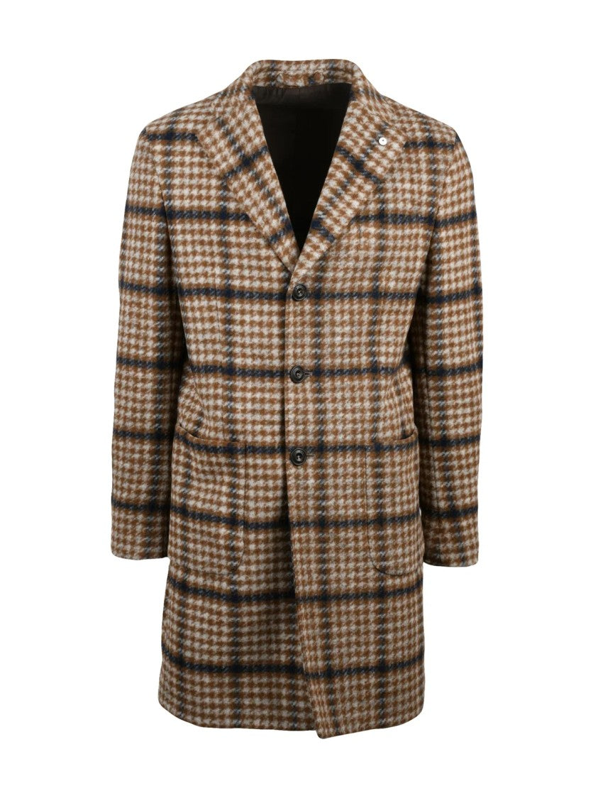 L.B.M. 1911 Beige-Brown Polyester-Blend Coat