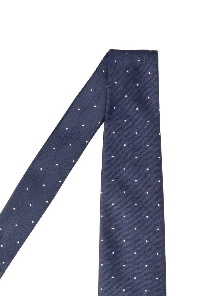 Tom Ford Adjustable Blue Polka Dot Mulberry Silk Necktie