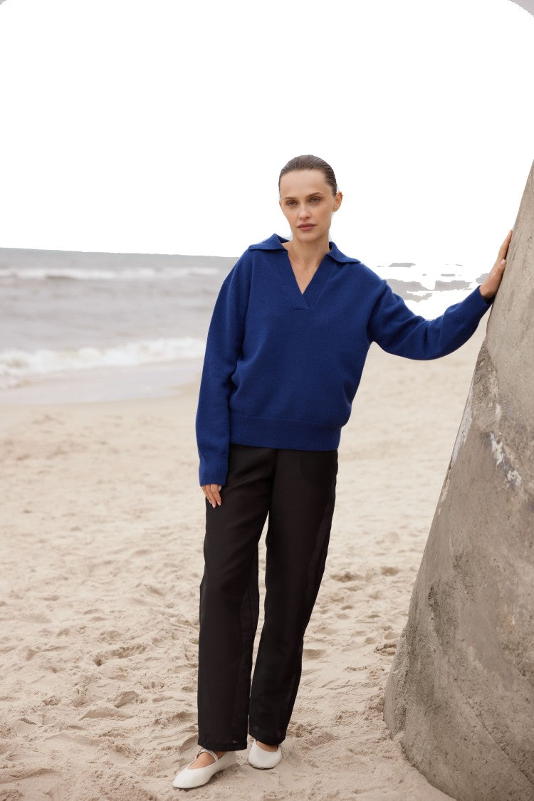 Ether Proxima Collar Sweater - Navy