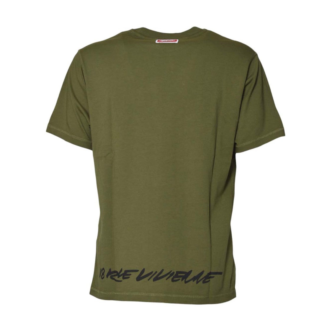 Kenzo Classic Olive Green Graphic T-Shirt With Bold Branding