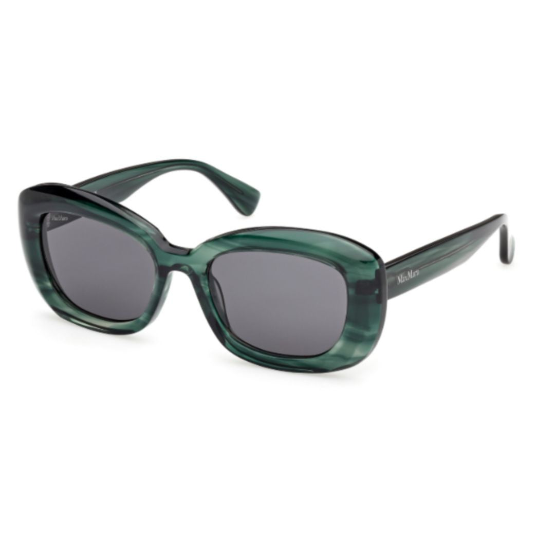 Max Mara Marbled Green Mm0170 Rectangular Acetate Sunglasses