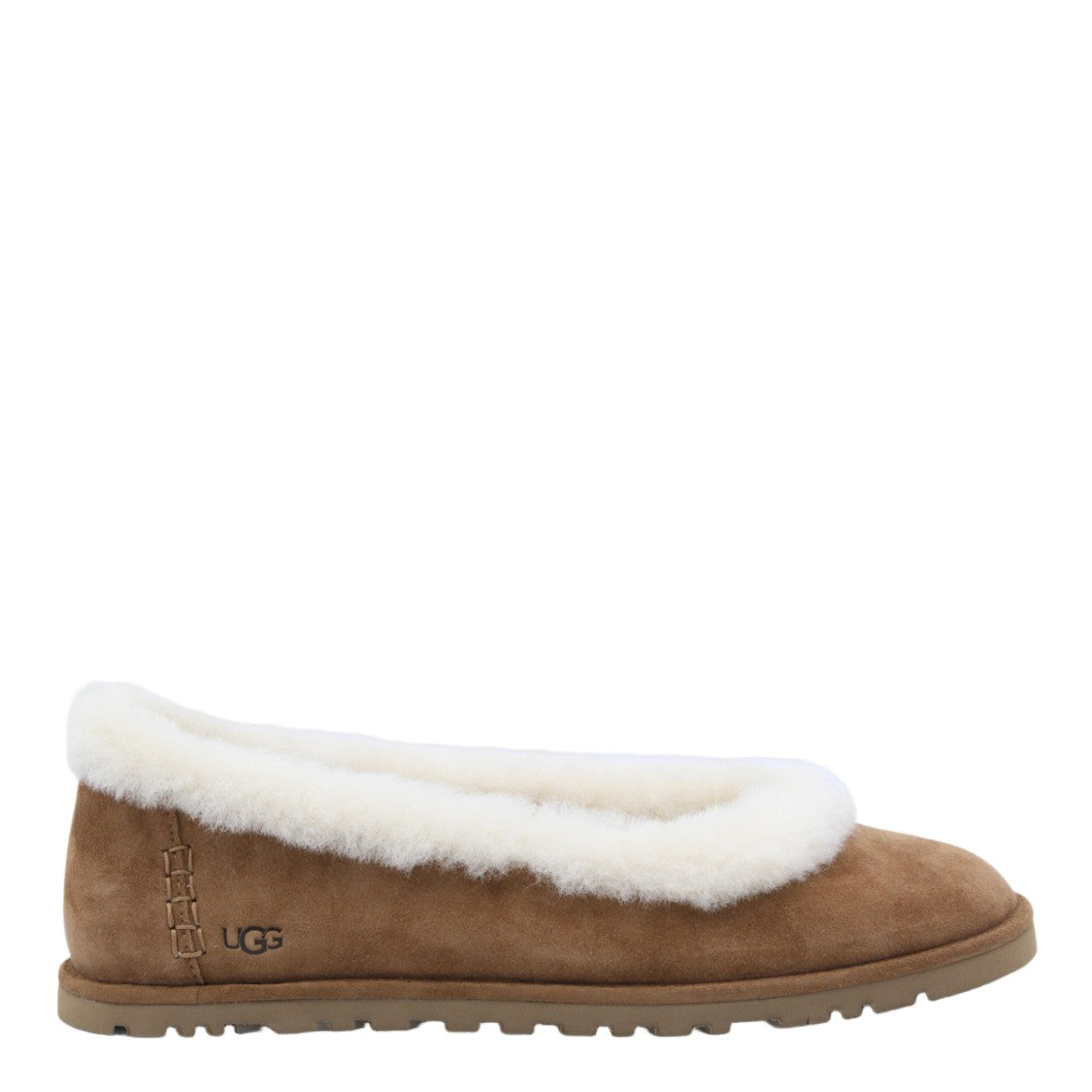 Ugg Suede Flat Shoes With Plush Lining