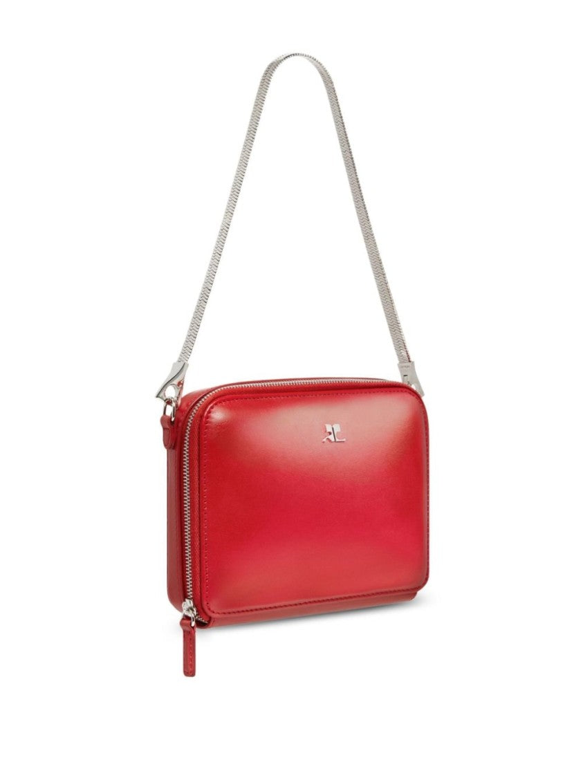 Courrèges Ruby Red Calf Leather Rectangular Bag