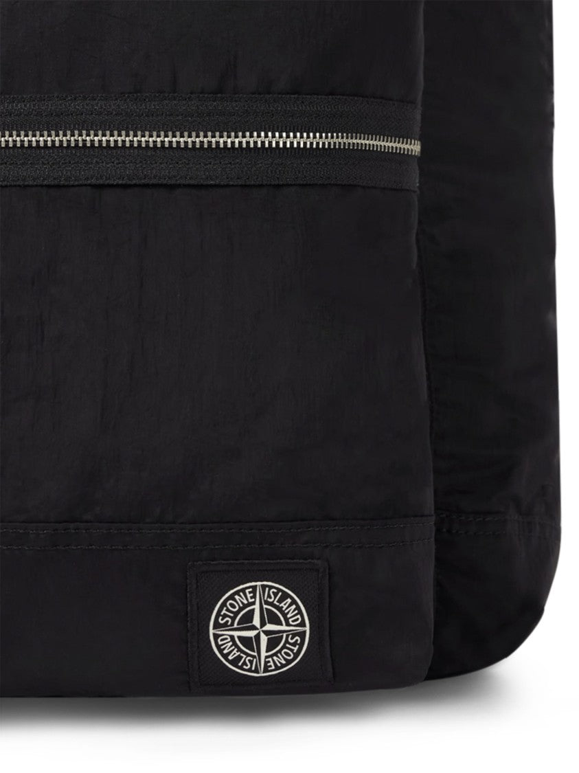 Stone Island Black Bag With Durable Texture
