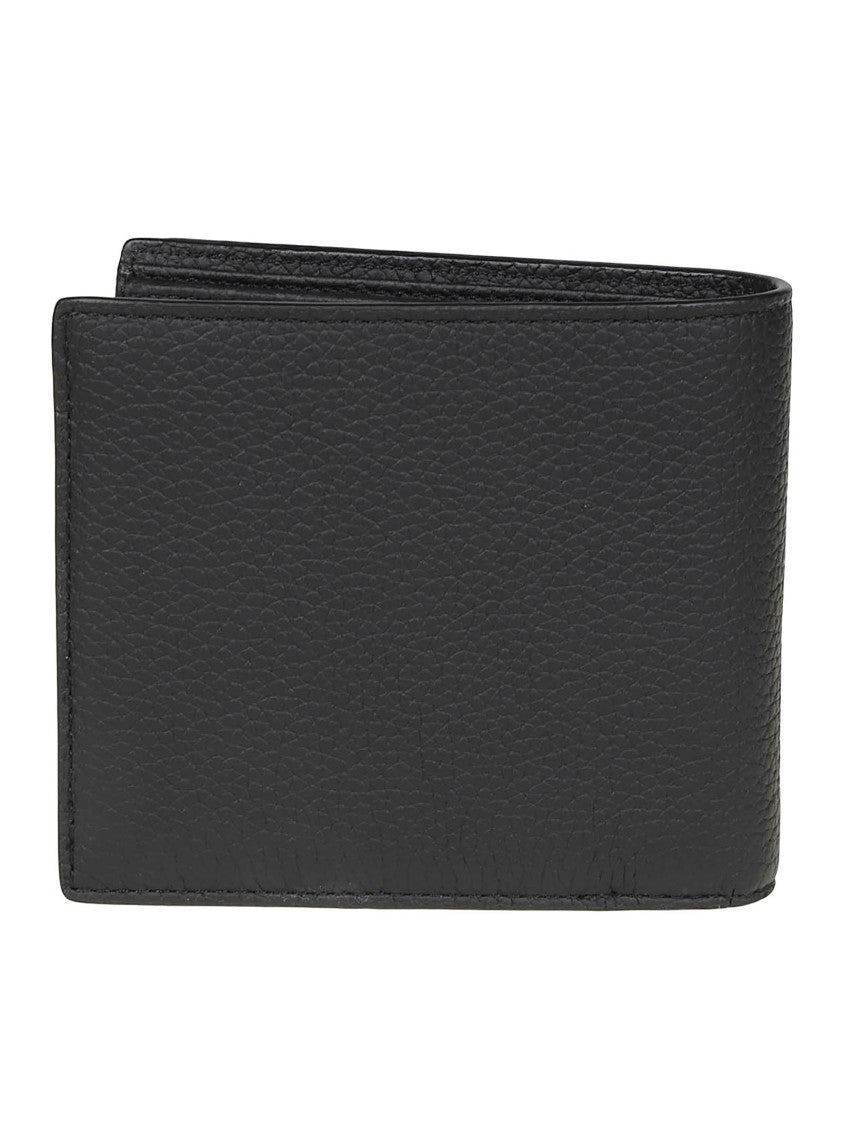 Tod's Black Tsy Metallic Emblem Calf Leather Bifold Wallet