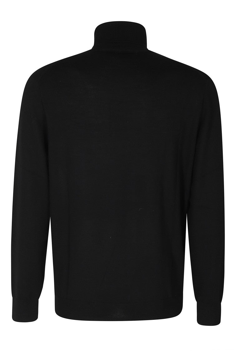 Polo Ralph Lauren Black High-Neck Merino Wool Pullover Sweater