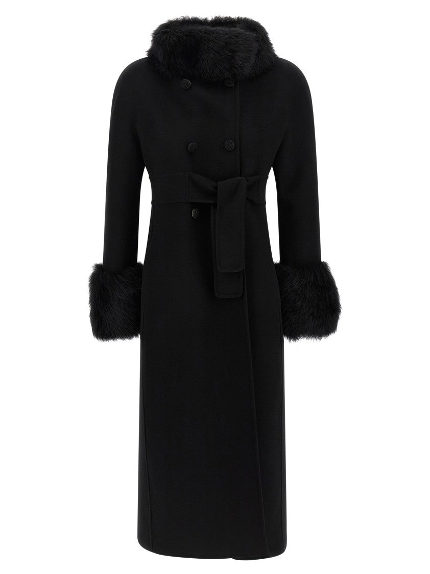 Valentino Garavani Double-Breasted Virgin Wool And Cashmere Coat With Shearling Inserts