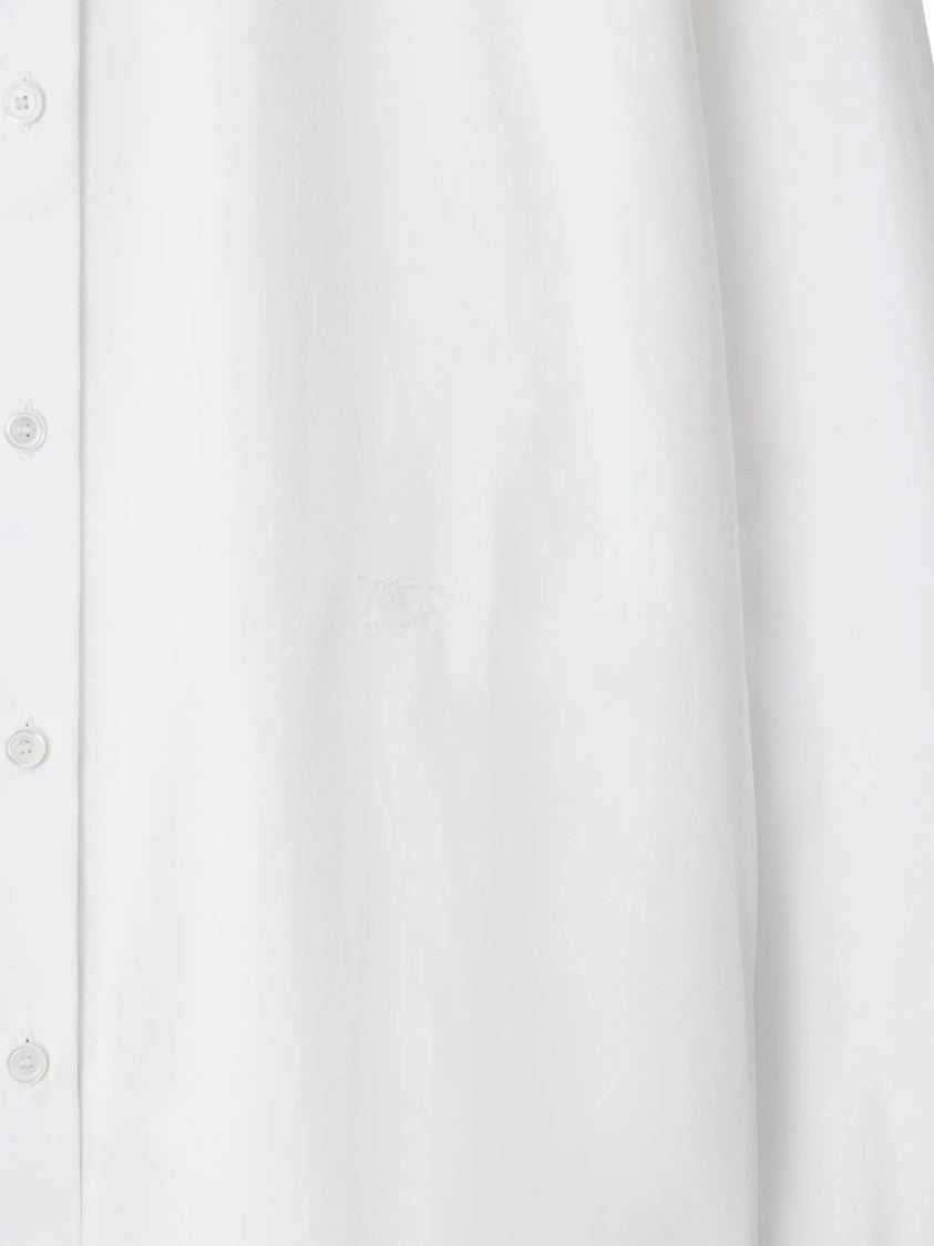 Burberry White Equestrian Knight Cotton Poplin Shirt