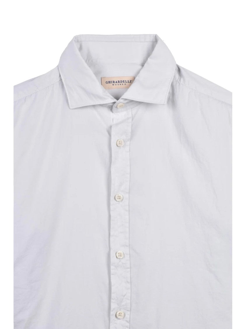 Ghirardelli White Minimalist Cotton Shirt