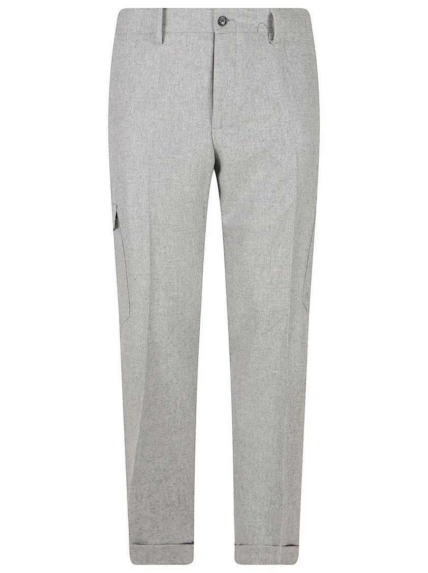 Barba Tailored Grey Trousers With Subtle Textured Fabric