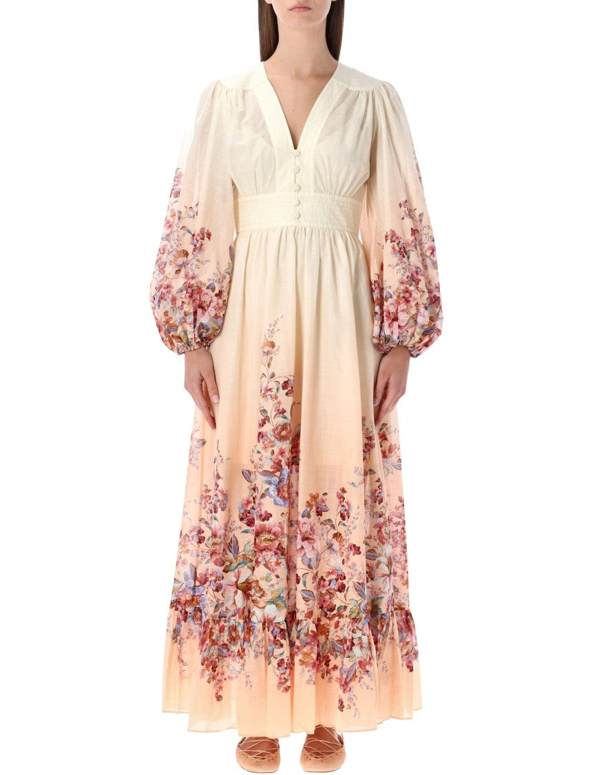 Zimmermann Awaken Floral Deep-V Maxi Dress